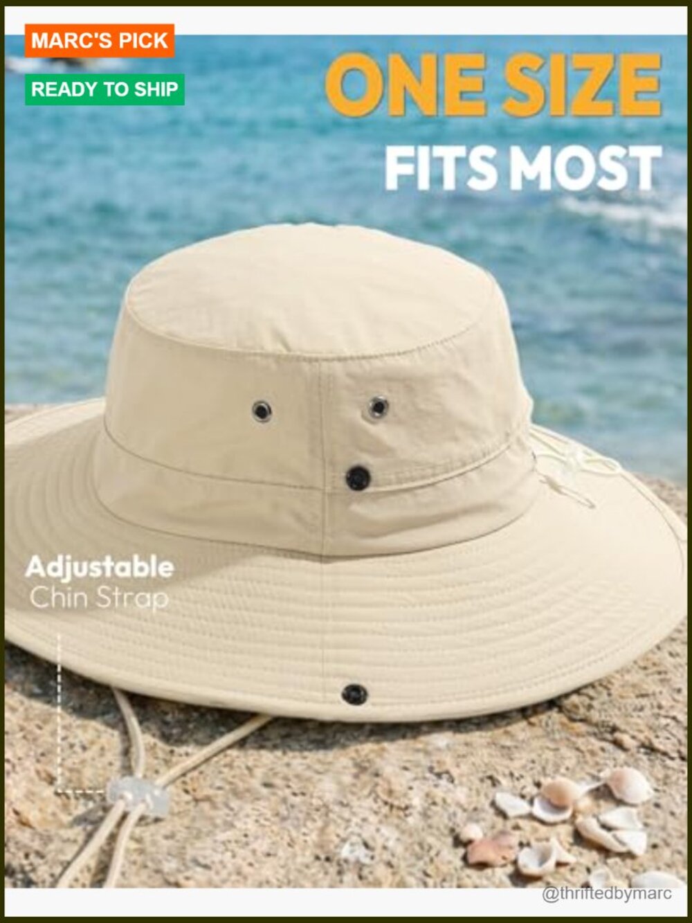 Wide Brim Bucket Hat with Ponytail Hole, UPF 50+ Foldable Sun Hat for Hiking - Picture 5 of 7